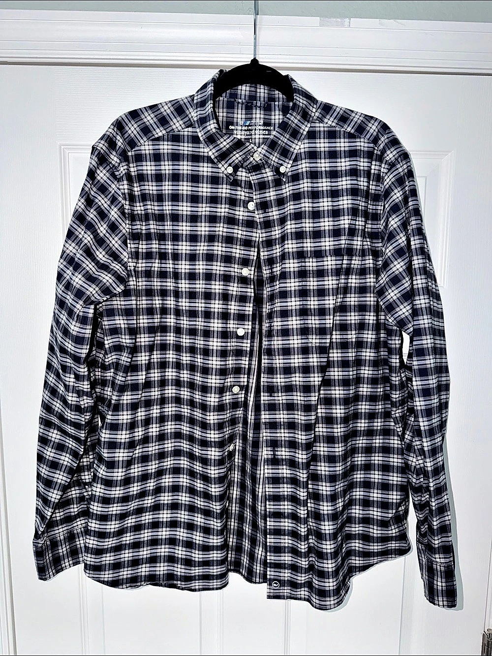 Vineyard Vines Men's Plaid Shirt Blue & White Size Large Like New